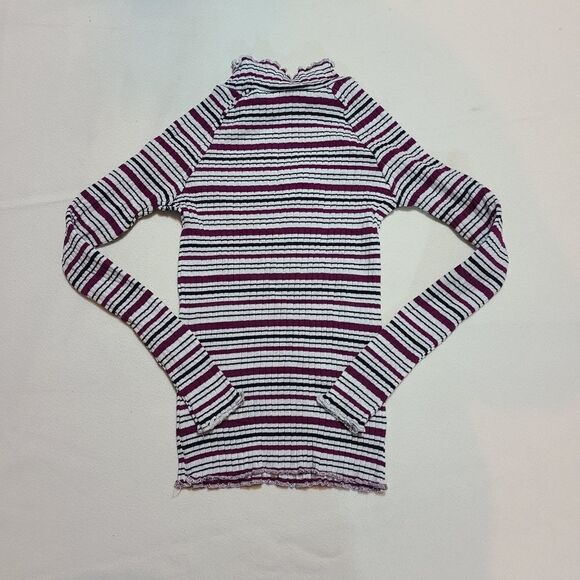 Habitual Girl Striped Mock Turtleneck Size 5/6 - Picture 2 of 4